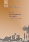 Cover: The Meroitic Inscriptions from Qasr Ibrim - J.H.R&ouml;ll Verlag