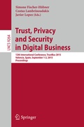 Cover: Trust, Privacy and Security in Digital Business - Springer
