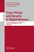 Cover: Trust, Privacy and Security in Digital Business - Springer
