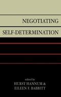Cover: Negotiating Self-Determination - Lexington Books