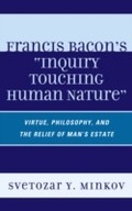 Cover: Francis Bacon's Inquiry Touching Human Nature - Lexington Books