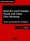 Cover: Ein Brief des Lord Chandos - Poesie und Leben - &Uuml;ber Dichtung - BoD - Books on Demand
