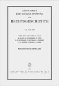 Cover: ZRG Romanistische Abteilung 132. Band (2015) - B&ouml;hlau