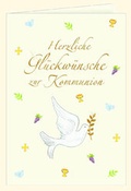 Cover: Gru&szlig;karte Herzliche Gl&uuml;ckw&uuml;nsche zur Kommunion - Festlich (wei&szlig;) - Coppenrath