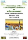 Cover: Proceedings of the 12th European Conference on eGovernment - Academic Conferences Publishing International
