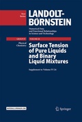 Cover: Surface Tension of Pure Liquids and Binary Liquid Mixtures - Springer