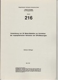 Cover: Entwicklung von 3D Meteo-Modellen zur Korrektion der troposph&auml;rischen Refraktion bei GPS-Messungen - ETH Z&uuml;rich Inst. f. Geod&auml;sie u. Photogrammetrie