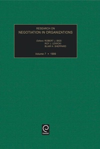 Enlarge image Cover: Research on Negotiation in Organizations - JAI Press Inc.