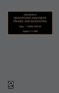 Cover: Advances in Quantitative Analysis of Finance and Accounting - JAI Press Inc.