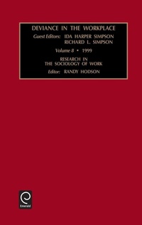Enlarge image Cover: Deviance in the Workplace - JAI Press Inc.
