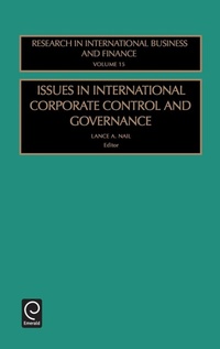 Enlarge image Cover: Issues in International Corporate Control and Governance - JAI Press Inc.
