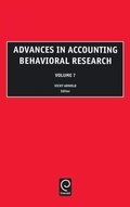 Cover: Advances in Accounting Behavioral Research - JAI Press Inc.