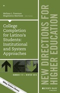 Cover: College Completion for Latino/a Students - Jossey-Bass