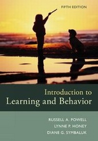 Enlarge image Cover: Introduction to Learning and Behavior - Wadsworth Publishing Co Inc