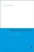 Cover: Wittgenstein and Value - Bloomsbury Continuum