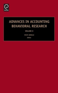 Enlarge image Cover: Advances in Accounting Behavioral Research - JAI Press Inc.