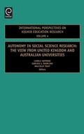 Cover: Autonomy in Social Science Research - JAI Press Inc.