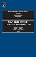 Cover: Multi Level Issues in Creativity and Innovation - JAI Press Inc.