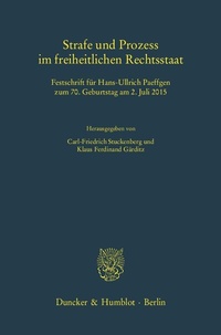 Abbildung von: Strafe und Prozess im freiheitlichen Rechtsstaat - Duncker & Humblot