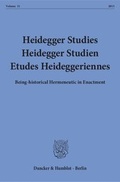 Cover: Heidegger Studies - Heidegger Studien - Etudes Heideggeriennes. - Duncker & Humblot