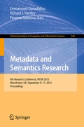 Cover: Metadata and Semantics Research - Springer