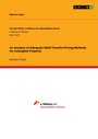 Cover: An Analysis of Adequate OECD Transfer Pricing Methods for Intangible Property - GRIN Verlag