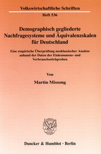 Abbildung von: Demographisch gegliederte Nachfragesysteme und Äquivalenzskalen für Deutschland - fibre