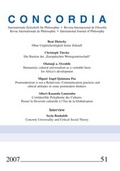 Cover: Concordia - Internationale Zeitschrift f&uuml;r Philosophie Heft 51 - Verlag G&uuml;nter Mainz