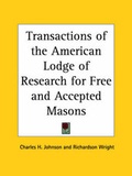 Cover: Transactions of the American Lodge of Research for Free and Accepted Masons (1939) - Kessinger Publishing Co