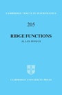 Cover: Ridge Functions - Cambridge University Press