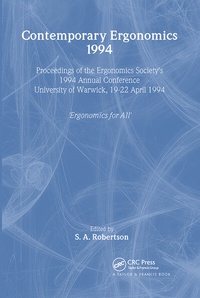 Enlarge image Cover: Contemporary Ergonomics - Taylor & Francis