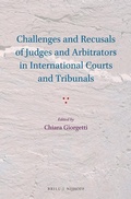 Abbildung von: Challenges and Recusals of Judges and Arbitrators in International Courts and Tribunals - Martinus Nijhoff