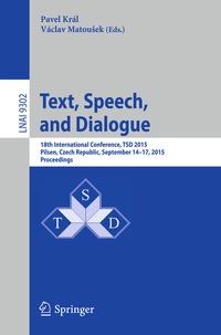 Enlarge image Cover: Text, Speech, and Dialogue - Springer