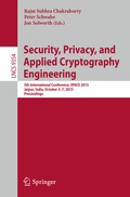 Cover: Security, Privacy, and Applied Cryptography Engineering - Springer