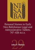 Cover: Personal Names in Early Neo-Babylonian Legal and Administrative Tablets, 747-626 B.C.E. - Eisenbrauns
