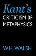 Cover: Kant's Criticism of Metaphysics - Edinburgh University Press