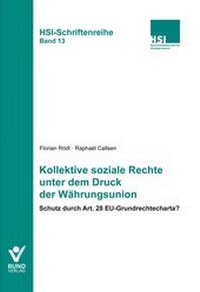Abbildung von: Kollektive soziale Rechte unter dem Druck der Währungsunion - Bund-Verlag