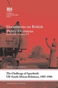 Cover: The Challenge of Apartheid: UK-South African Relations, 1985-1986 - Routledge