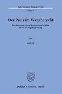 Abbildung von: Der Preis im Vergaberecht - Duncker & Humblot