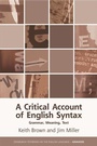 Cover: A Critical Account of English Syntax - Edinburgh University Press