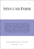 Cover: Sinn und Form 5/2015 - SINN und FORM