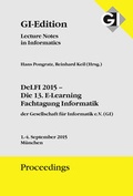 Cover: GI Edition Proceedings Band 247 - DeLFI 2015 - Die 13. E-Learning Fachtagung Informatik der Gesellschaft f&uuml;r Informatik e.V. - K&ouml;llen