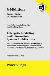 Enlarge image Cover: GI Edition Proceedings Band 248 - Enterprise Modelling and Information Systems Architectures - Köllen