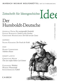 Abbildung von: Zeitschrift für Ideengeschichte Heft IV/1 Frühjahr 2010: Der Humboldt-Deutsche - C.H.BECK