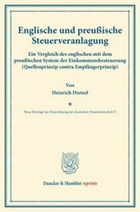 Abbildung von: Englische und preußische Steuerveranlagung. - Duncker & Humblot