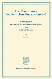 Abbildung von: Die Neuordnung der deutschen Finanzwirtschaft. - Duncker & Humblot