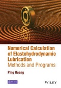 Cover: Numerical Calculation of Elastohydrodynamic Lubrication - Wiley