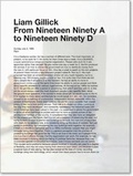 Cover: Liam Gillick: From Nineteen Ninety "A" to Nineteen Ninety "D" - JRP Editions SA