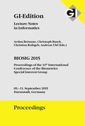Cover: GI Edition Proceedings Band 245 - BIOSIG 2015 - K&ouml;llen