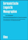 Cover: Pers&ouml;nlichkeitsspezifische Sprachvariation - Georg Olms Verlag